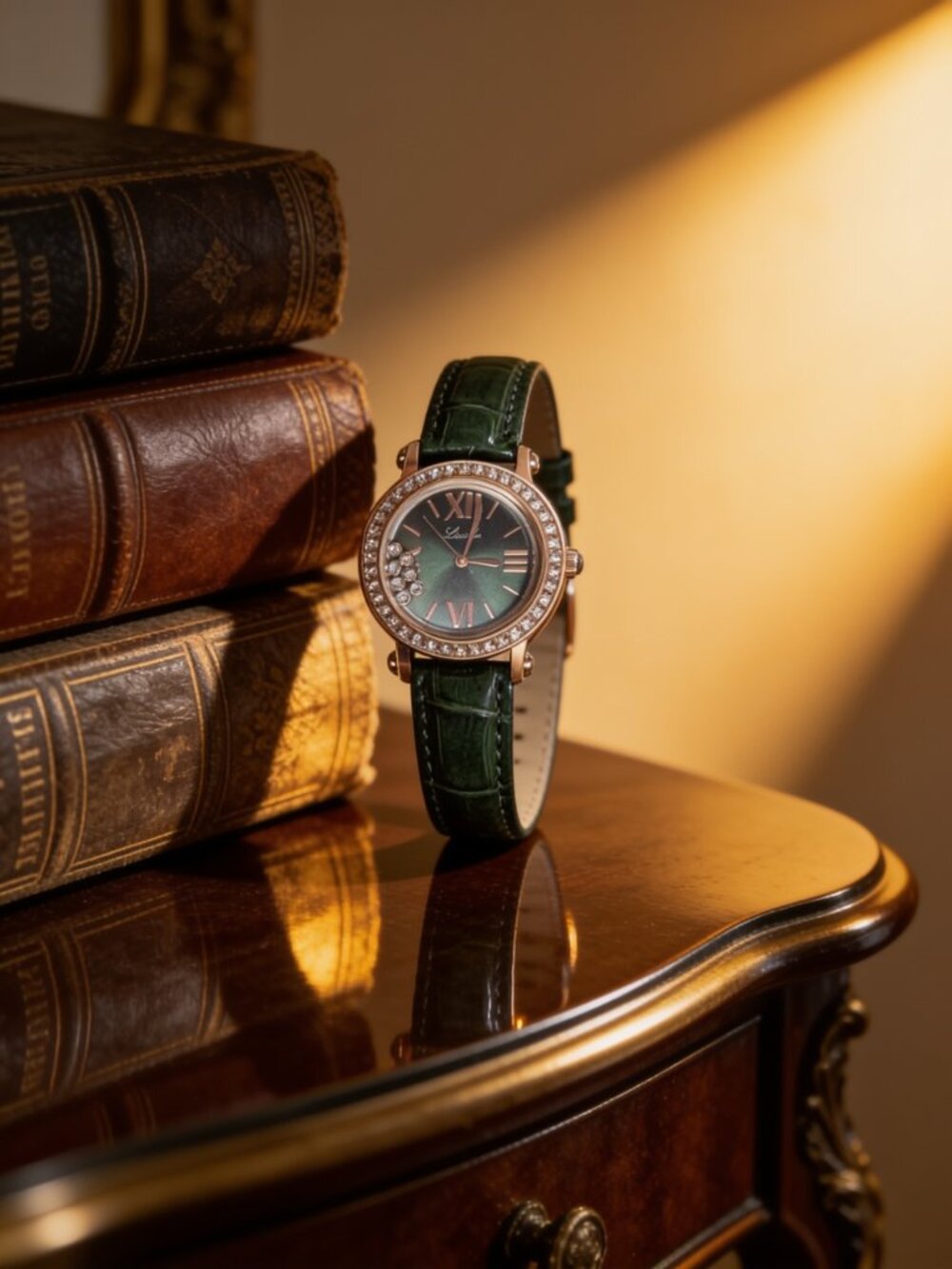 Chopard Styling Ladies Floating Diamonds 35mm Wristwatch in Emerald Green - Picture 5 of 7